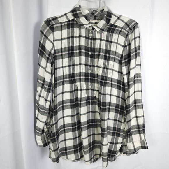 American Eagle Womens Small Gray Ahh-Mazingly Soft Flannel Jegging Fit Shirt - Picture 1 of 6
